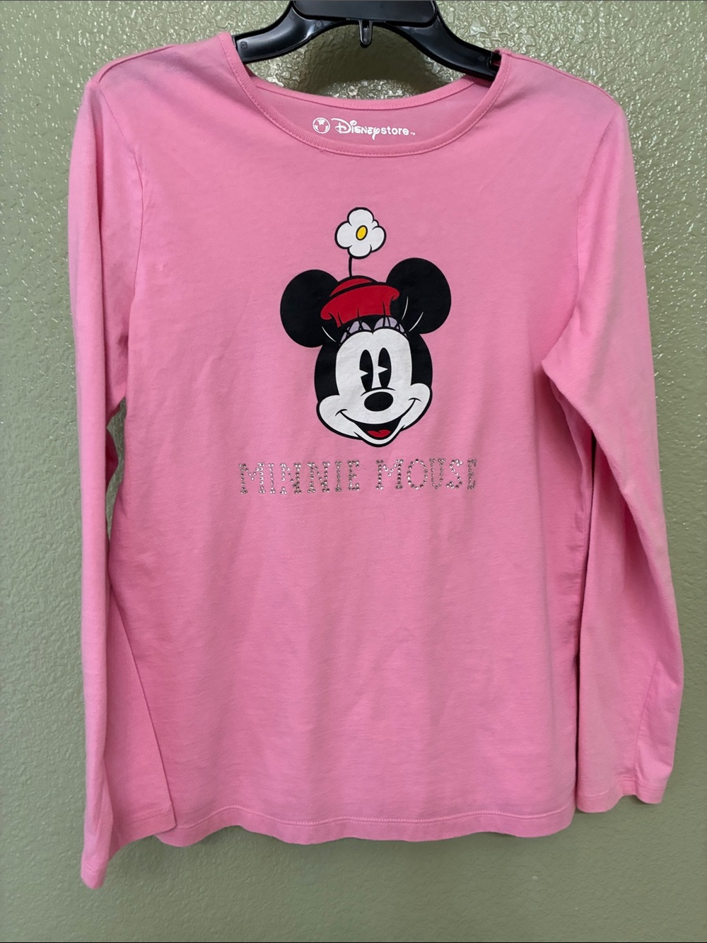 Disney 100% Minnie Mouse Long Sleeve Top in Pink with Graphic